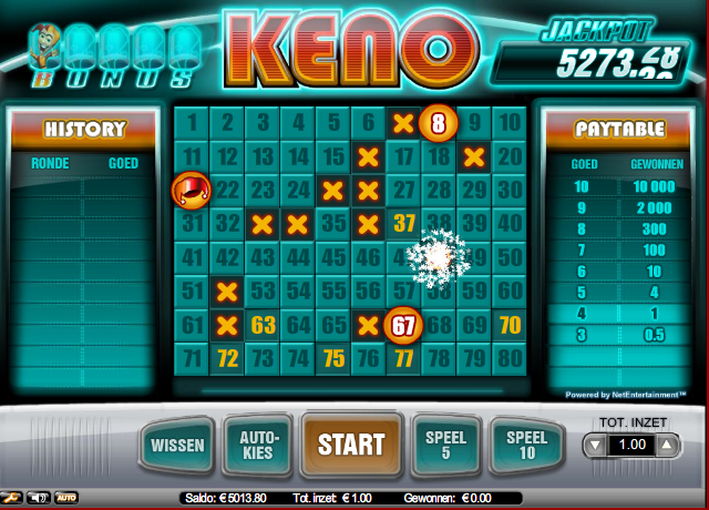 Keno bij Kroon Casino
